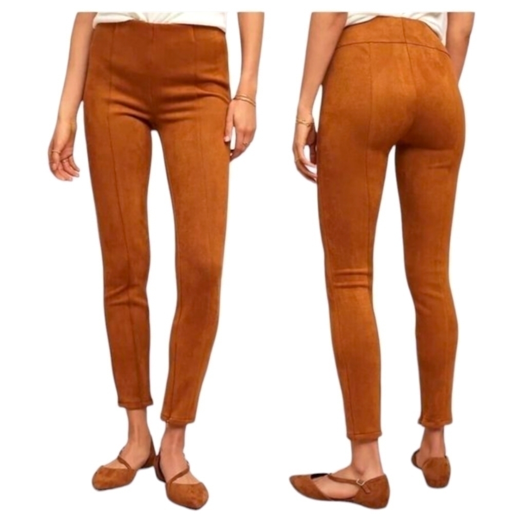 Anthropologie Faux Suede Leggings in Cedar Size 30